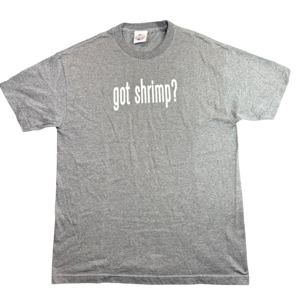 Vintage Bubba Gump Shrimp Co T Shirt Mens L Gray Got Shrimp Movie Promo 2003 Y2K